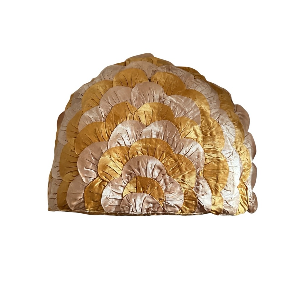 Gold and Cream Scalloped Hat